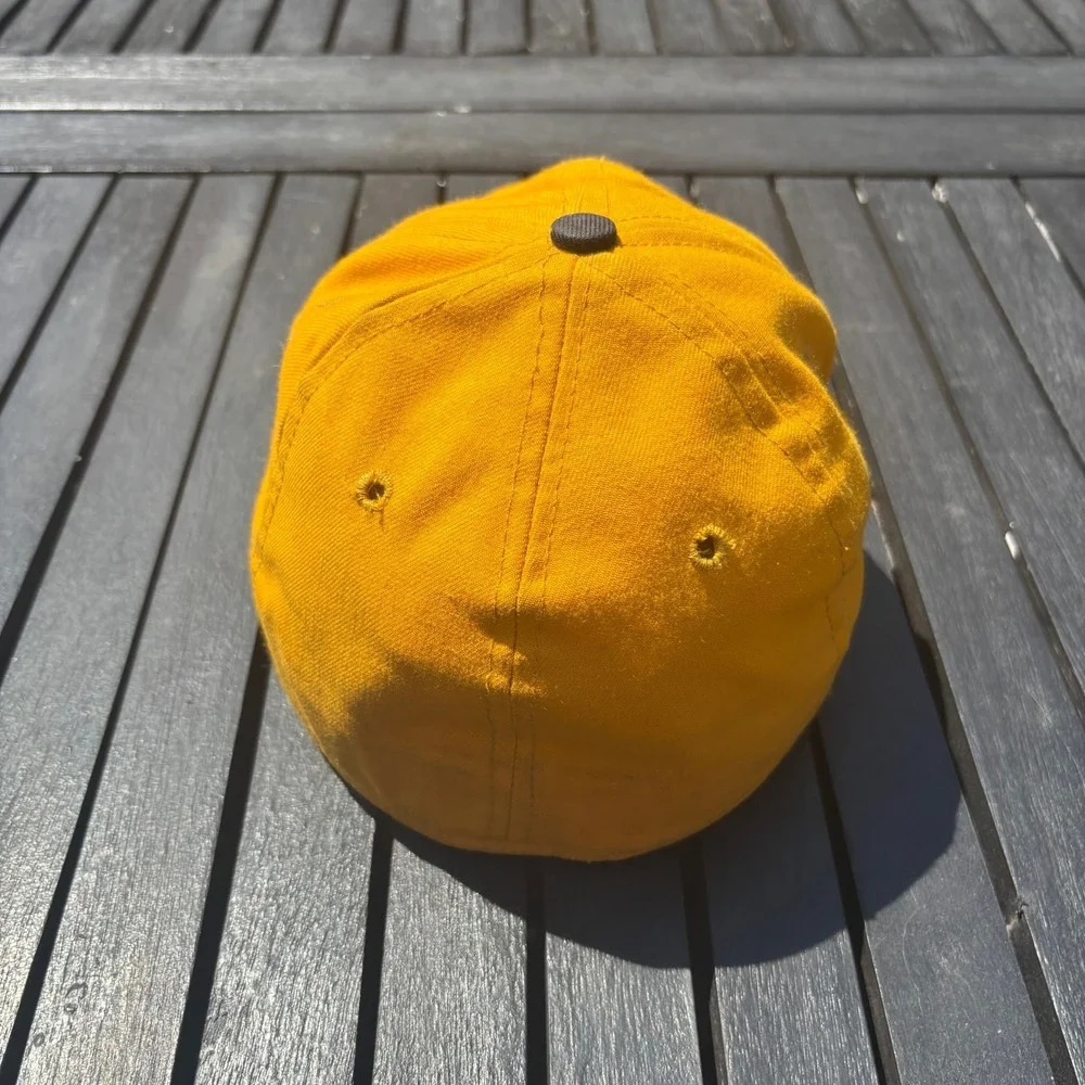 Roman Pro Pittsburgh Pirates Hat Mens 7 1/4 Yellow Black Used Vintage Fitted